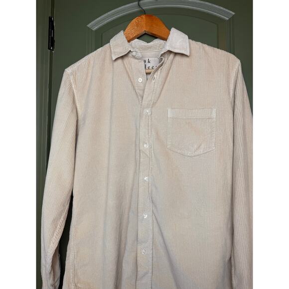 Frank & Eileen LUKE Relaxed Fit Corduroy Long Sleeve Soft Button-Up Shirt Tan XS - Picture 2 of 9